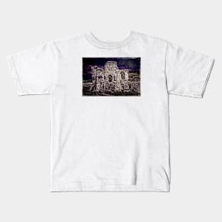 The Chapel Ruins In Moonlight Kids T-Shirt